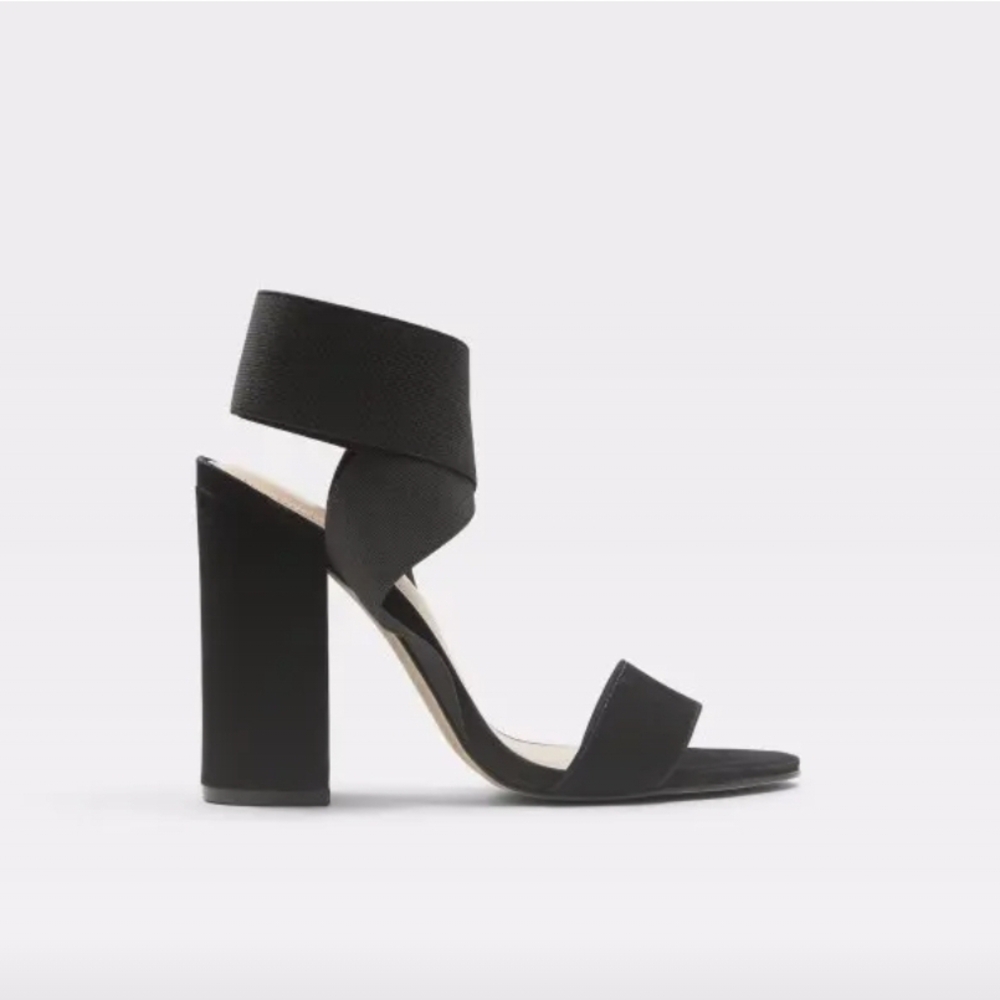 Aldo Black Chunky Heel Sandals